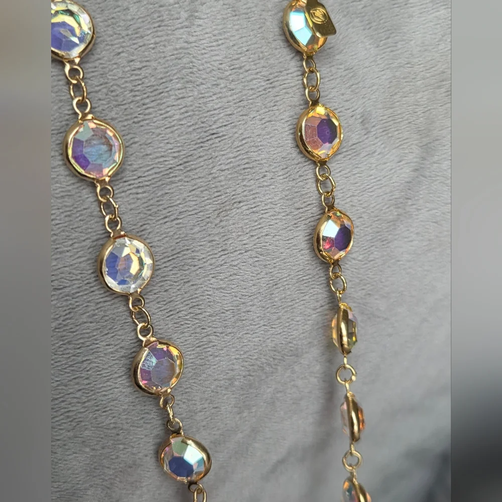 Vintage Swarovski Necklace 36 Inch bezel-set crystal Necklace - Picture 8 of 8